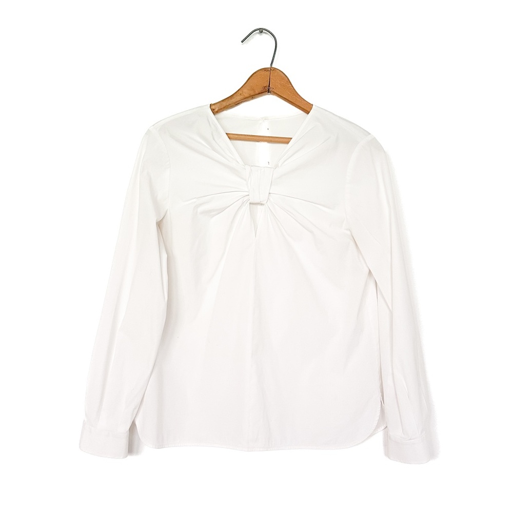 Carolina Herrera* Knot Front Blouse White Cotton - XS/S